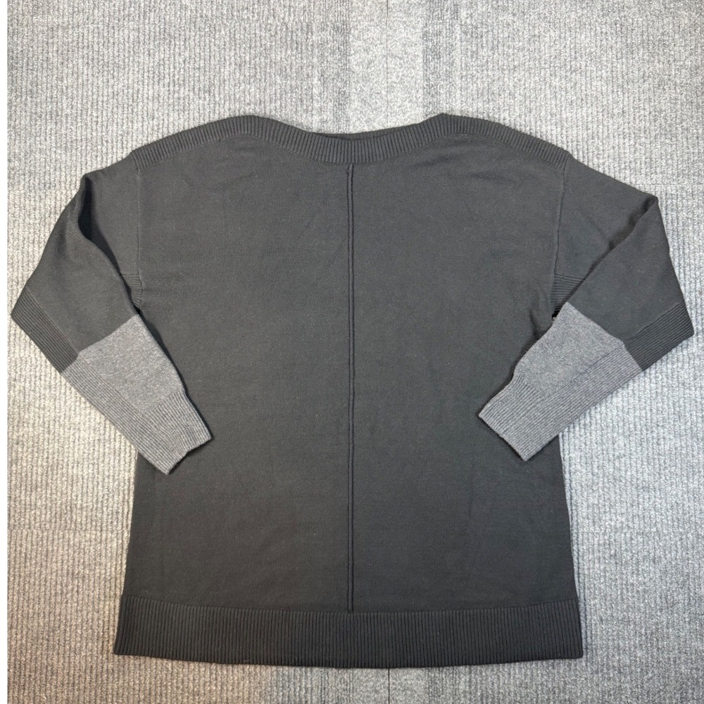 Lane Bryant Gray Colorblock Boat Neck Sweater Exposed Seam Plus Size 14/16